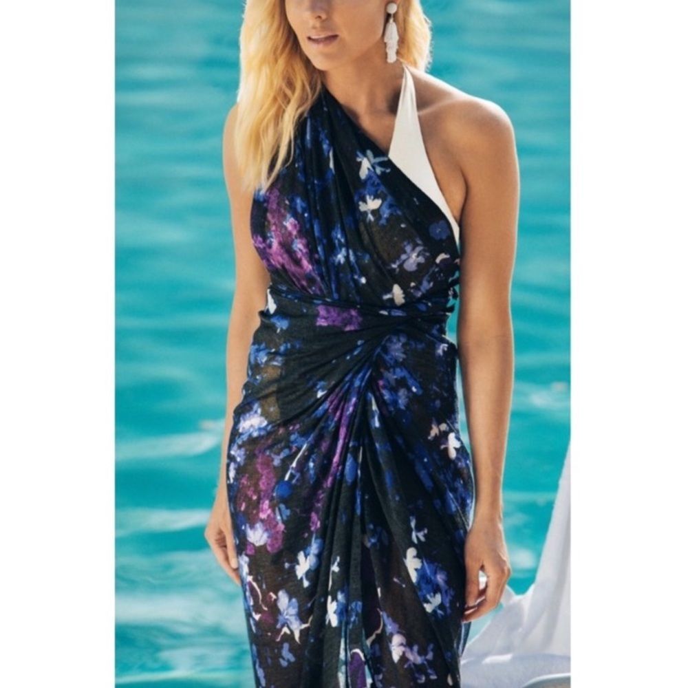 NEW Peter Som Dream Floral Sarong Wrap Scarf Cover Up One Size Beach Pool Summer